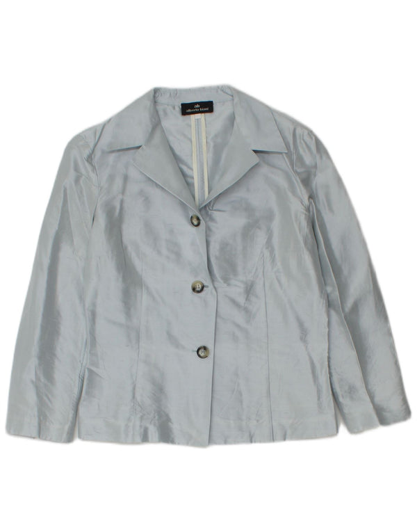 Alberto Biani Damen 3-Knopf-2-teiliges Rockset IT 42 Medium W26 Blaue Seide