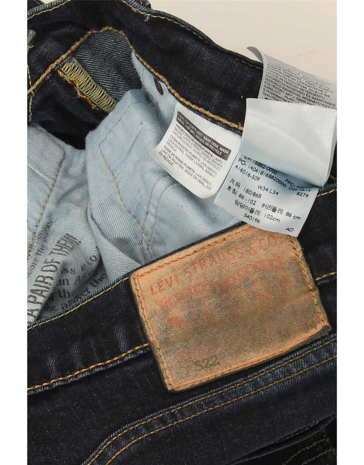 Levi's Herren 522 Slim Jeans W34 L34 Marineblaue Baumwolle
