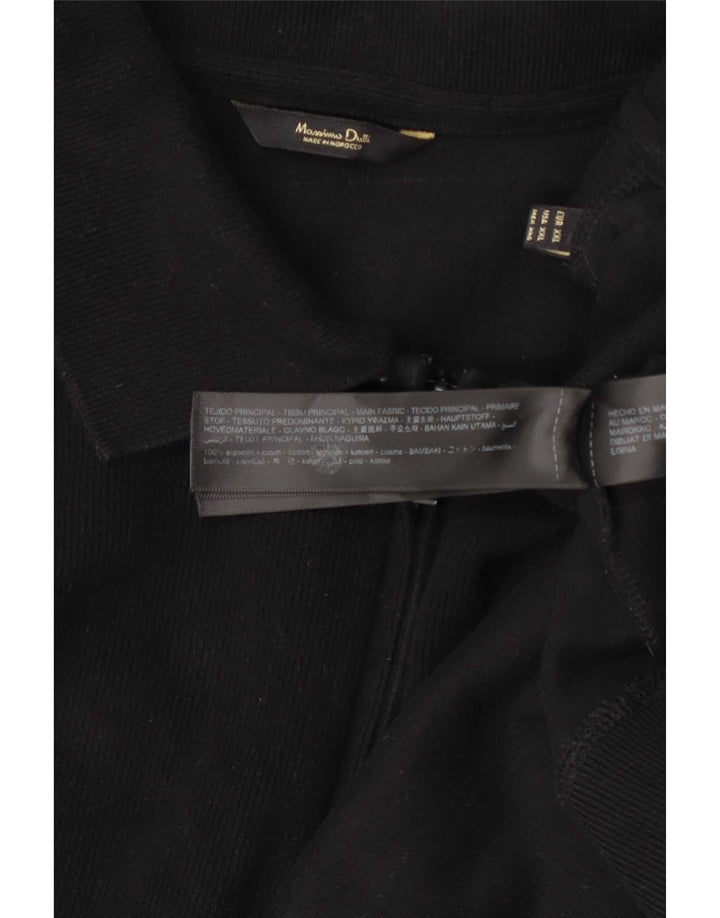 Massimo Dutti Herren-Pullover mit Rollkragen, 2XL, schwarze Baumwolle