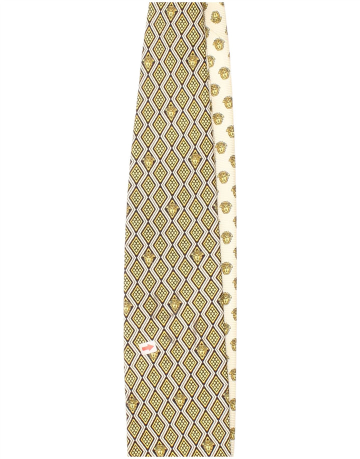 Gianni Versace Herren-Krawatte, Einheitsgröße, gelb, geometrisch, Seide, Designer