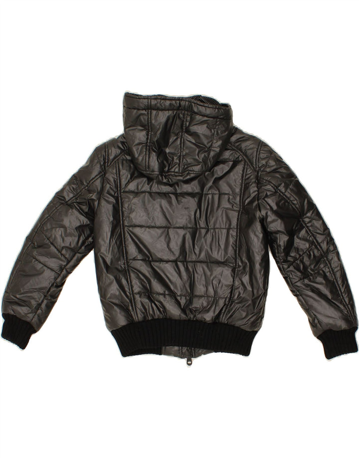 REFRIGIWEAR Boys Hooded Padded Jacket 7-8 Years Black Polyester Vintage Refrigiwear and Second-Hand Refrigiwear from Messina Hembry 