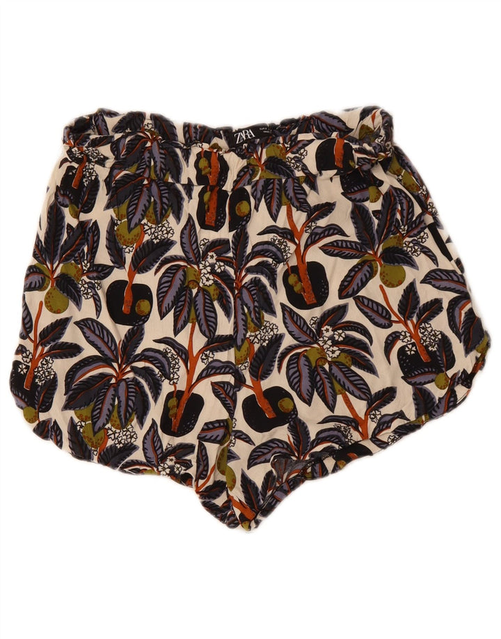 Lässige Damen-Shorts von Zara, Größe S, W26, mehrfarbig, mit Blumenmuster