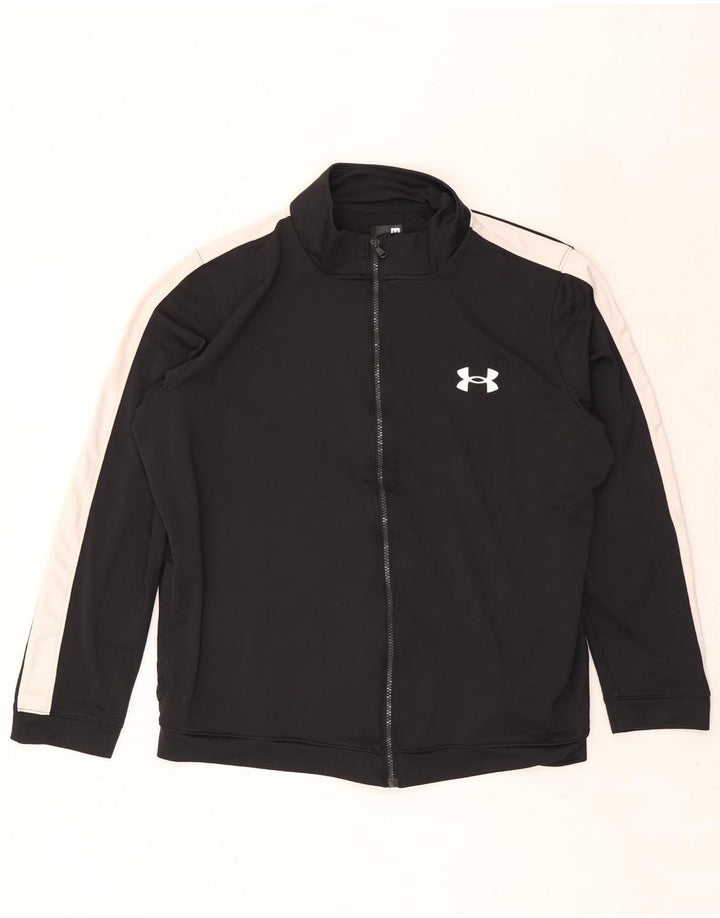 Under Armour Herren-Trainingsanzug-Top-Jacke 2XL, schwarzes Farbblock-Polyester