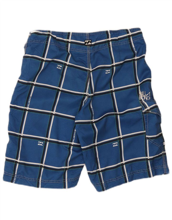 Billabong Herren-Badeshorts aus mittelblau kariertem Polyester