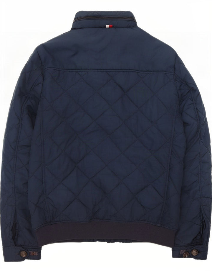Tommy Hilfiger Herren Kapuzen-Steppjacke UK 36 Small Marineblau Polyester