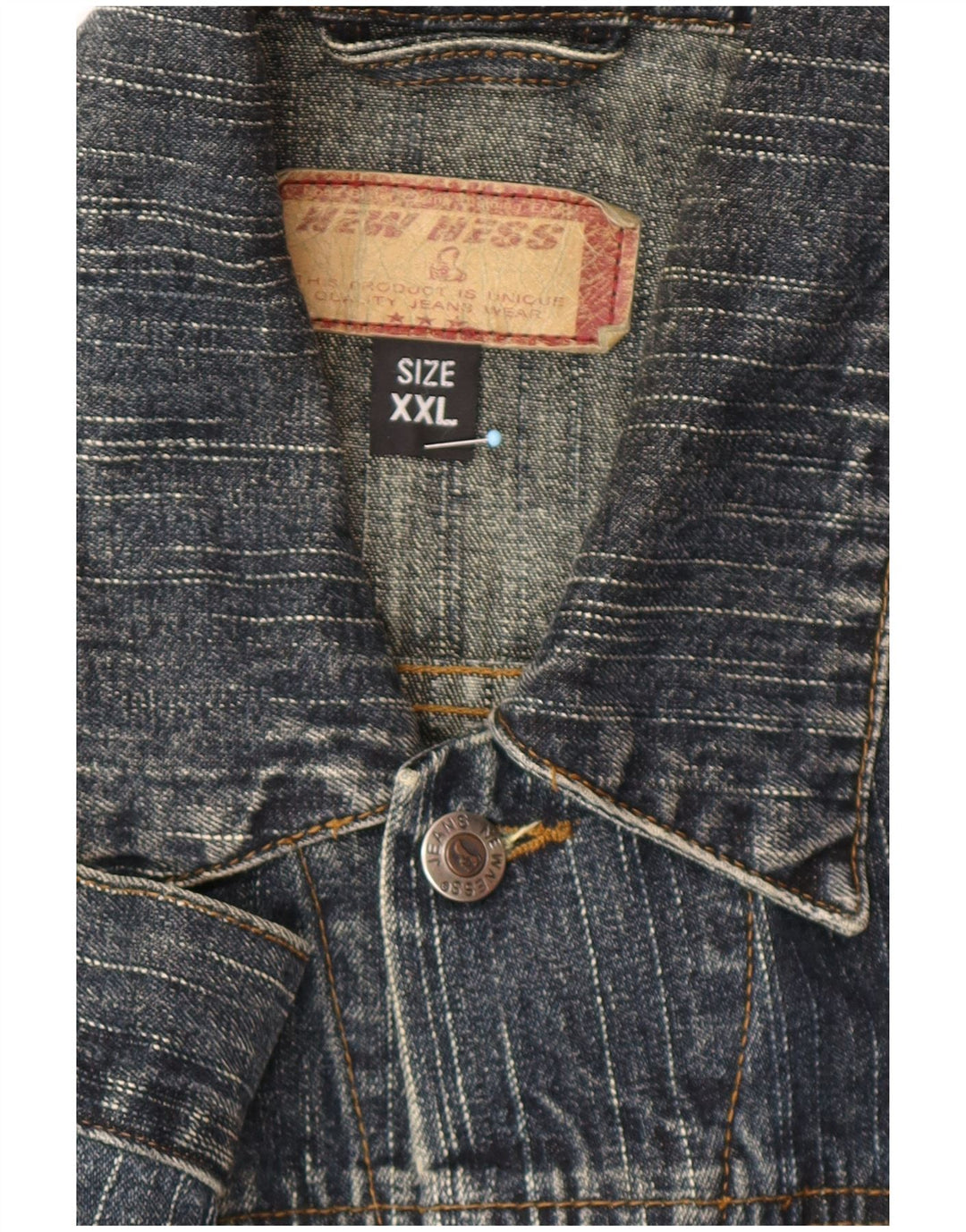 Vintage Herren Jeansjacke UK 44 2XL Marineblaue Baumwolle