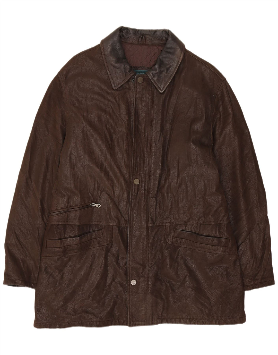 VINTAGE Herren Lederjacke IT 52 XL Braunes Leder