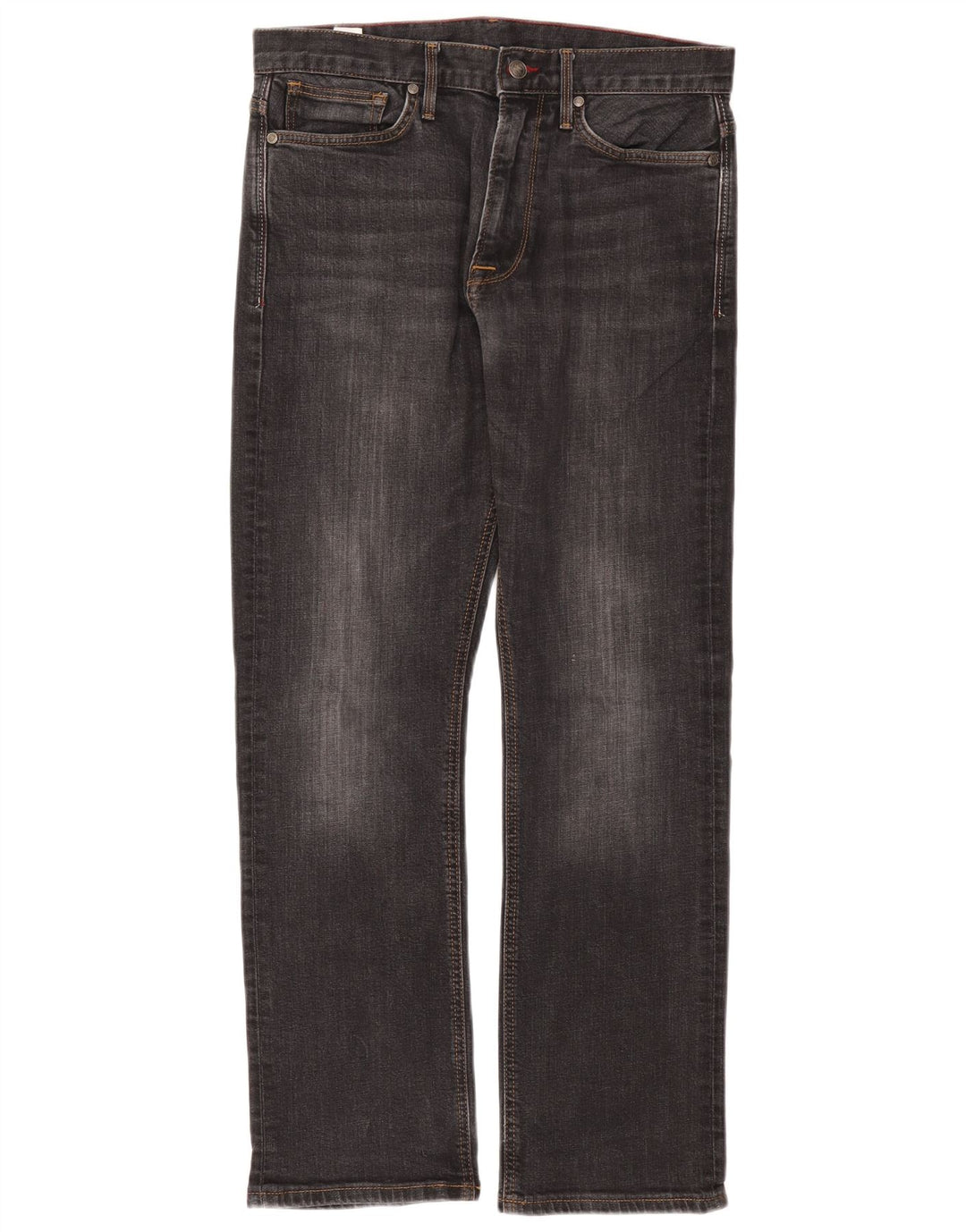Marks & Spencer Herren Blue Harbor Straight Jeans W34 L31 Schwarze Baumwolle