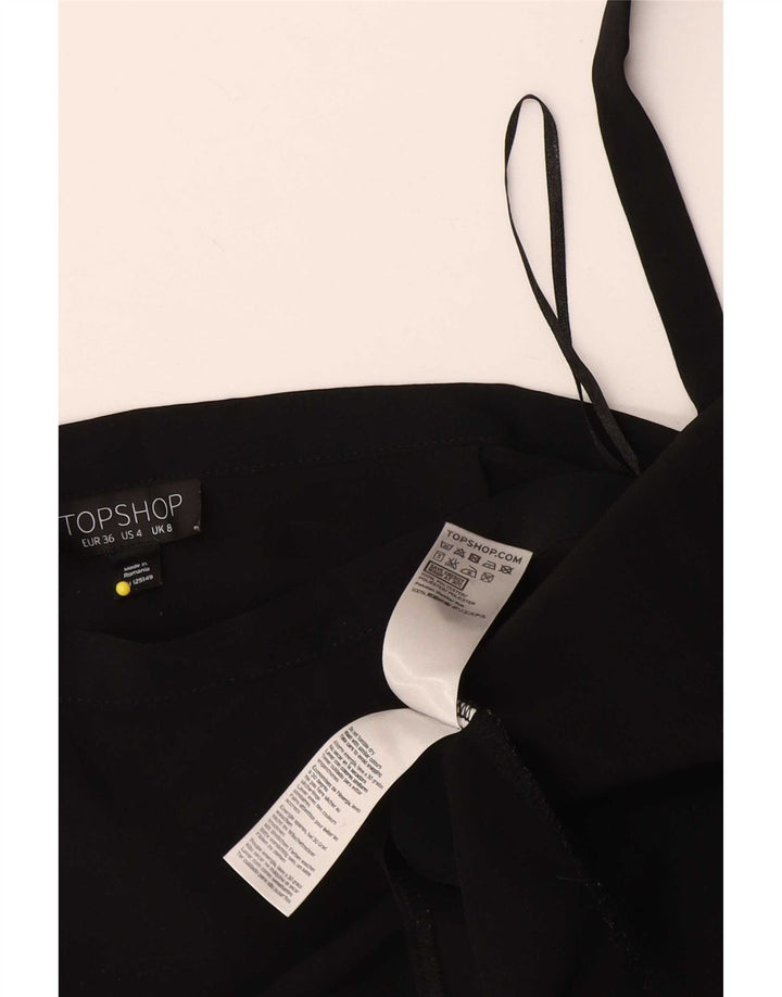 Topshop Damen Wickel-Maxirock UK 8 Small W26 Schwarz Polyester