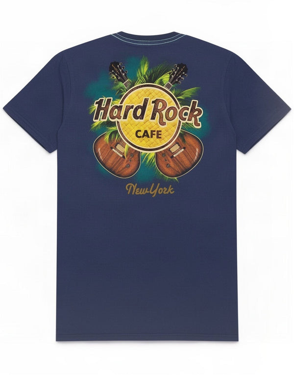 Hard Rock Cafe Herren New York Graphic T-Shirt Top Small Navy Blue Cotton