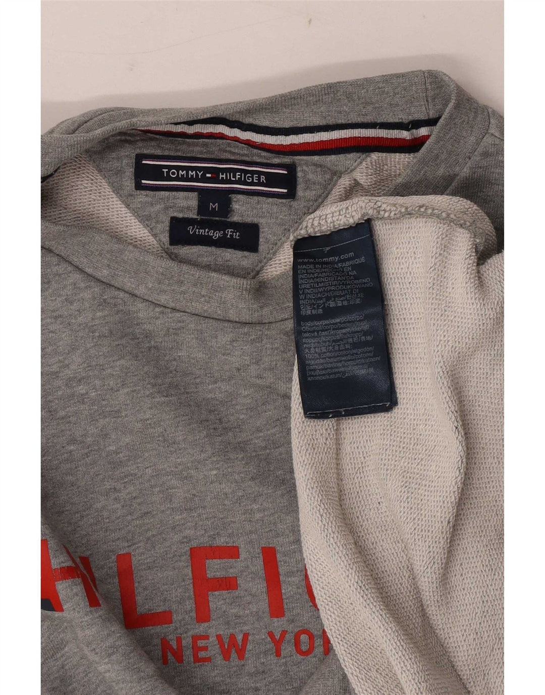 Tommy Hilfiger Herren Vintage Fit Sweatshirt Pullover Mittelgrau meliert