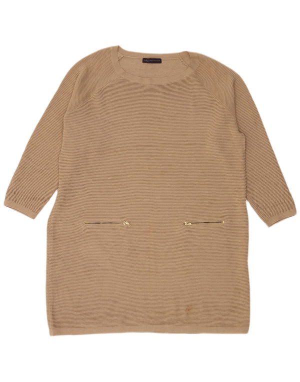 Marks & Spencer Damen Langarm-Pulloverkleid UK 20 2XL Beige