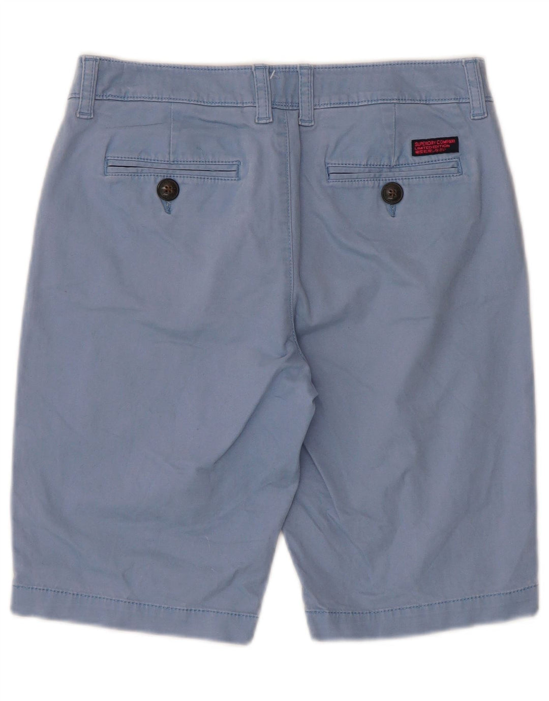 Superdry Herren Chinoshorts XS W30 Blaue Baumwolle