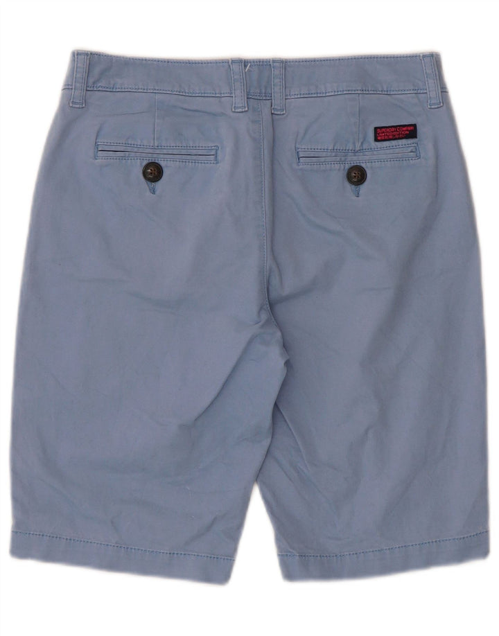 Superdry Herren Chinoshorts XS W30 Blaue Baumwolle