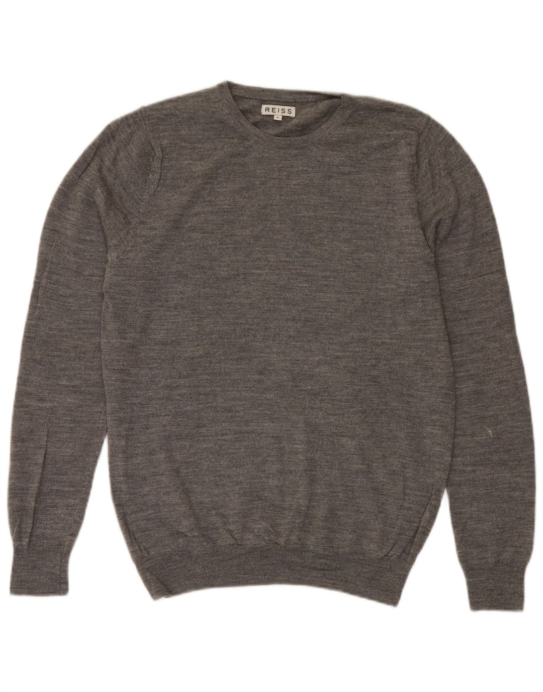 Reiss Herren-Pullover mit Rundhalsausschnitt, Mittelgrau meliert