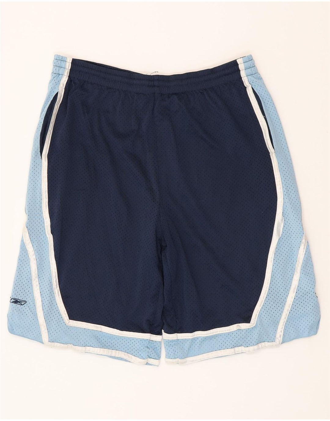 REEBOK Herren Sportshorts XL Marineblaues Colourblock-Polyester