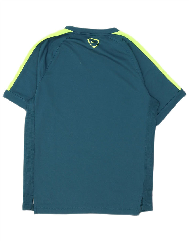 Nike Herren Dri Fit Grafik-T-Shirt-Oberteil Mittelblaues Farbblock-Polyester