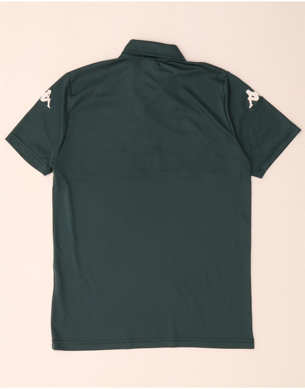 Kappa Herren-Poloshirt mit Grafik, Mittelgrünes Farbblock-Polyester