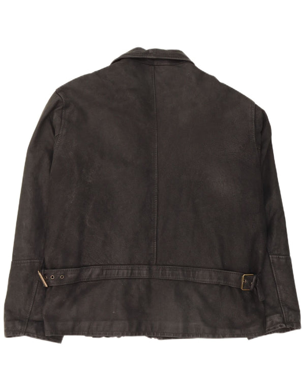 Vintage Herren Lederjacke UK 42 XL Schwarzes Leder