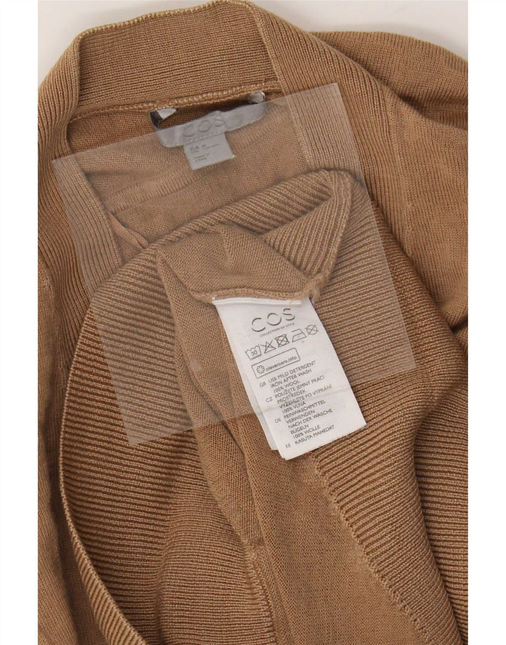 Cos Damen-Strickjacke in Übergröße, UK 14, mittelbeige Wolle