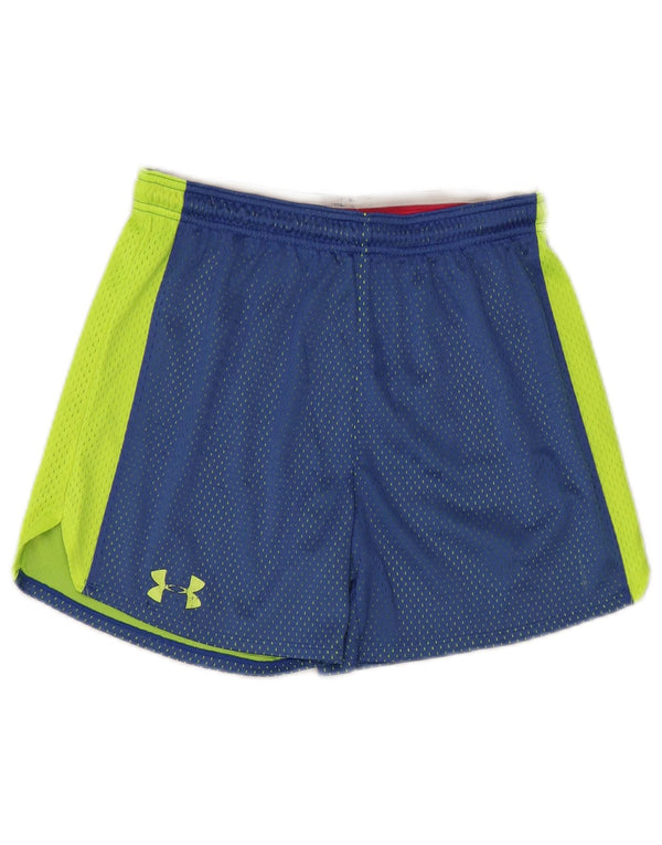 Under Armour Damen-Sportshorts UK 10 Small Blaues Colourblock-Polyester