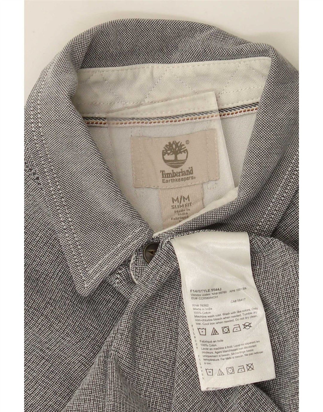 Timberland Herren-Slim-Fit-Hemd aus mittelgrauer Baumwolle