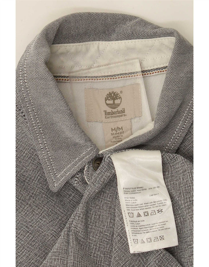 Timberland Herren-Slim-Fit-Hemd aus mittelgrauer Baumwolle