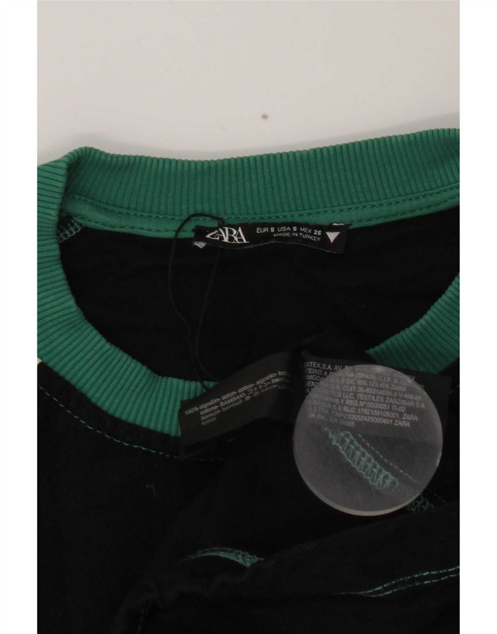 Zara Damen-Sweatshirt in Übergröße, Gr. 10, Größe S, Schwarz, Farbblock