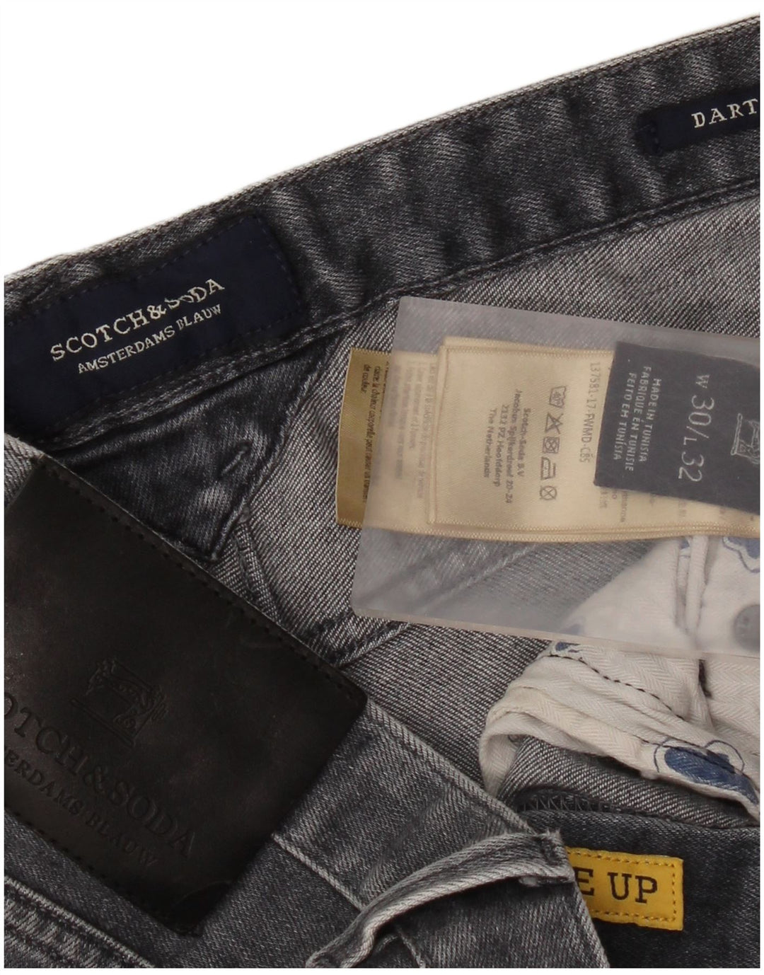 Scotch & Soda Damen Denim Hot Pants W30 mittelgraue Baumwolle