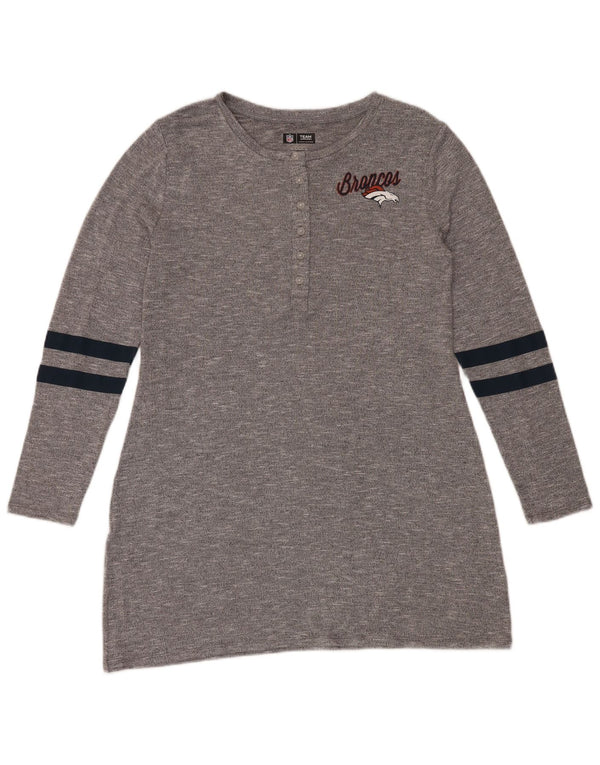 NFL Damen Denver Broncos Grafik-T-Shirt-Kleid UK 18 XL Grau gestreift