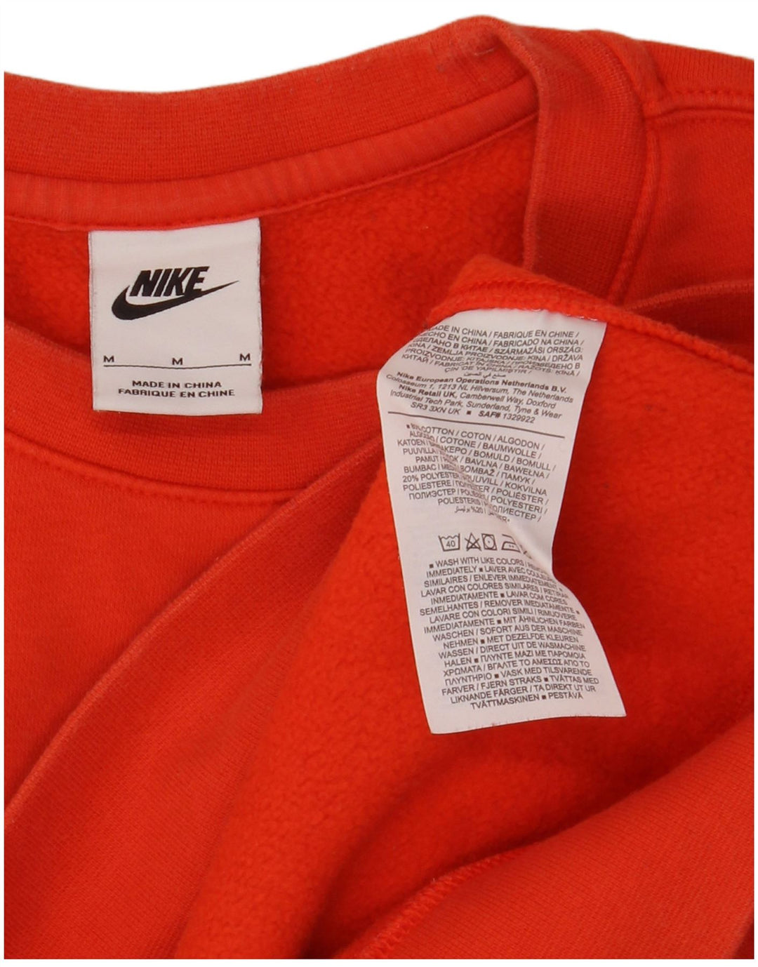 Nike Herren-Sweatshirt-Pullover aus mitteloranger Baumwolle