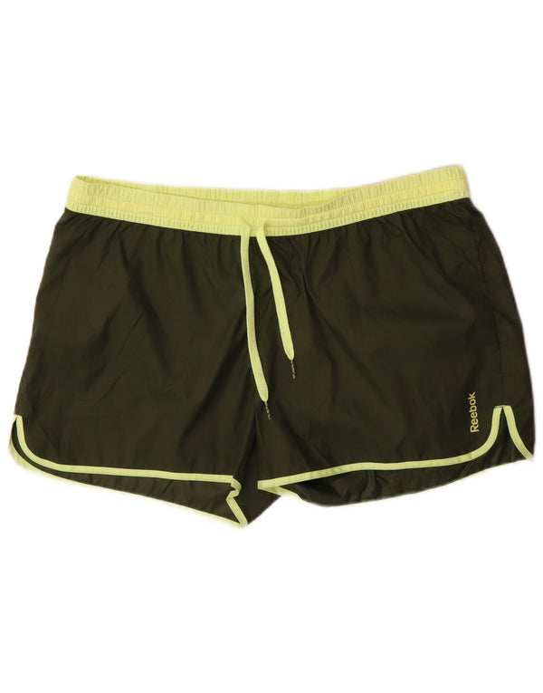 Reebok Damen Sportshorts UK 16 Large Khaki Polyester