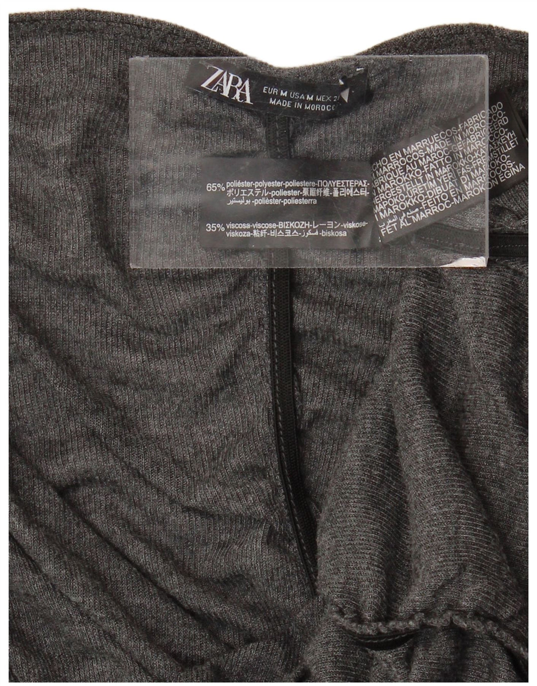 ZARA Damen Blusenoberteil UK 12 Mittelgraues Polyester