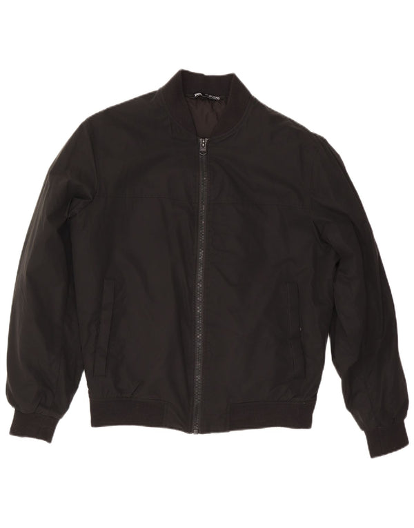 Zara Herren Loose Fit Bomberjacke UK 36 Small Schwarz Polyester