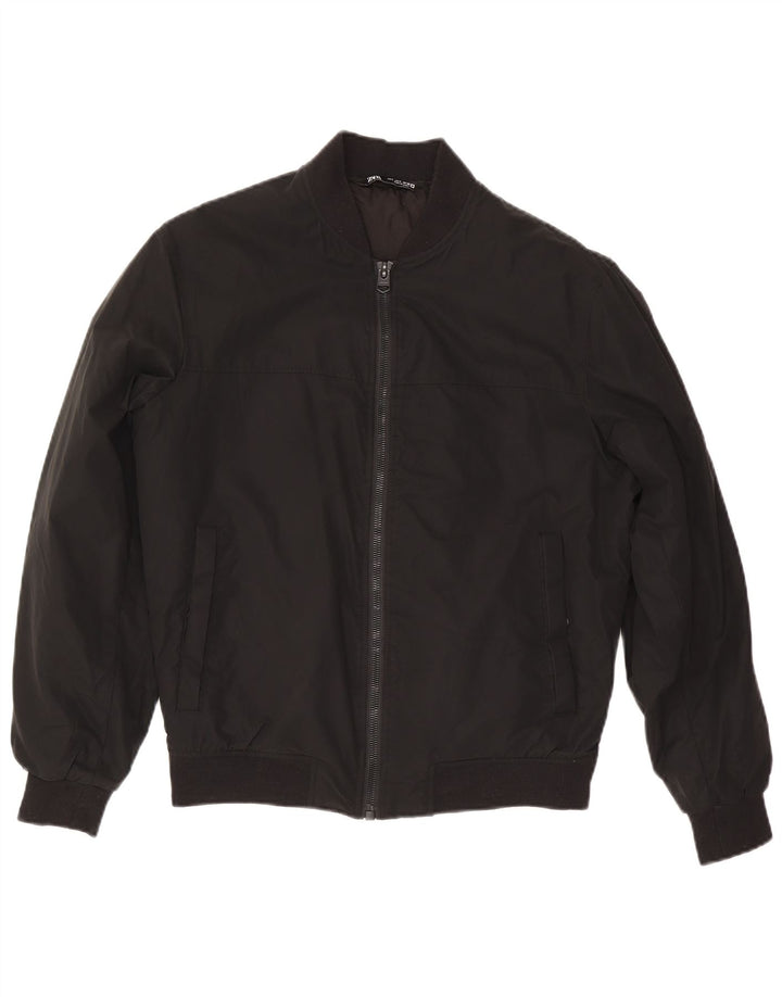 Zara Herren Loose Fit Bomberjacke UK 36 Small Schwarz Polyester