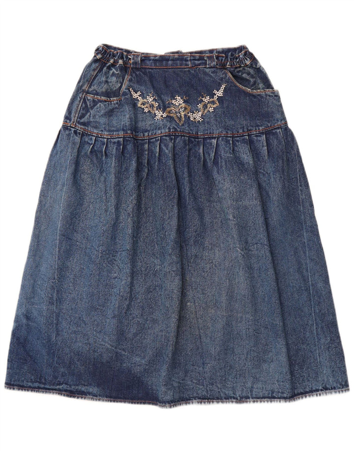 VINTAGE Damen Jeansrock W30 Mittelblauer Farbblock