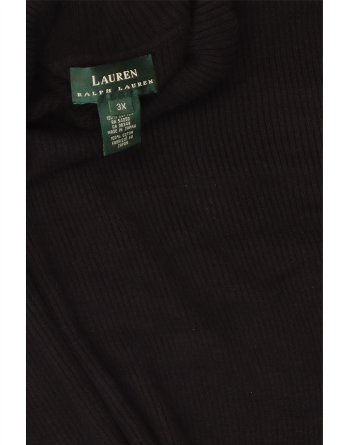 Ralph Lauren Rollkragenpullover für Damen, UK 22 3XL, schwarze Baumwolle
