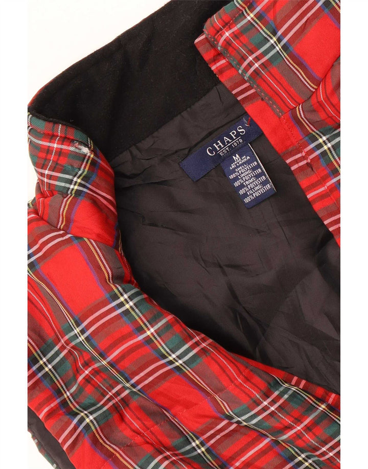 Chaps Wattierte Damenweste UK 14 Mittelrot kariertes Polyester