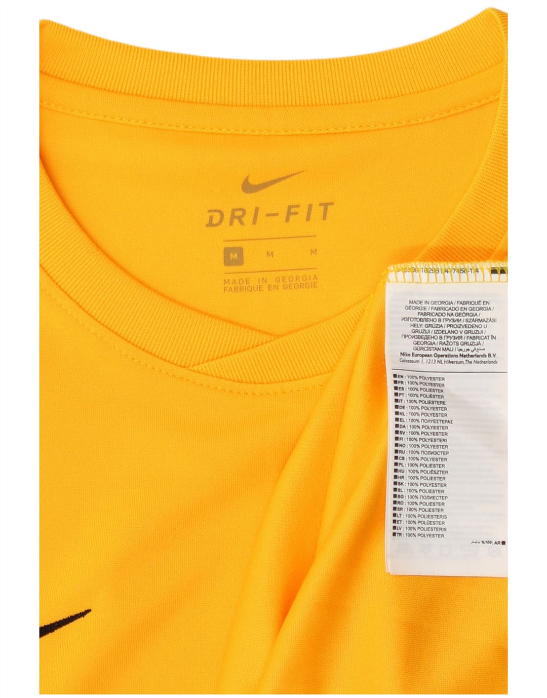 Nike Herren Dri Fit Graphic Top Langarm mittelgelbes Polyester
