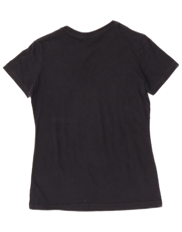 Hard Rock Cafe Damen Mexiko Grafik T-Shirt Top UK 12 Medium Schwarz Baumwolle