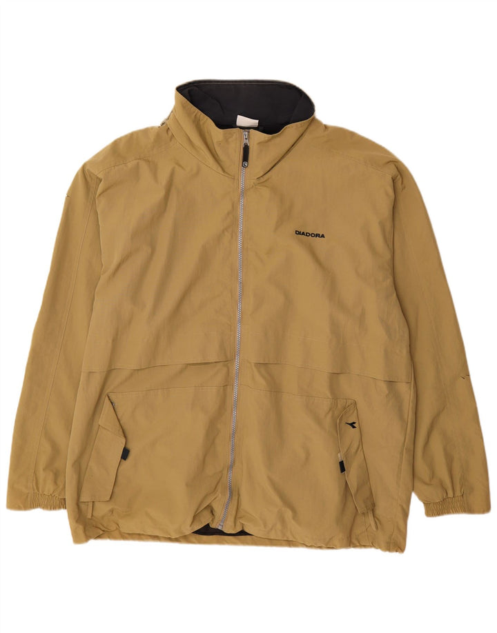 DIADORA Mens Rain Jacket UK 40 Large Beige Polyamide