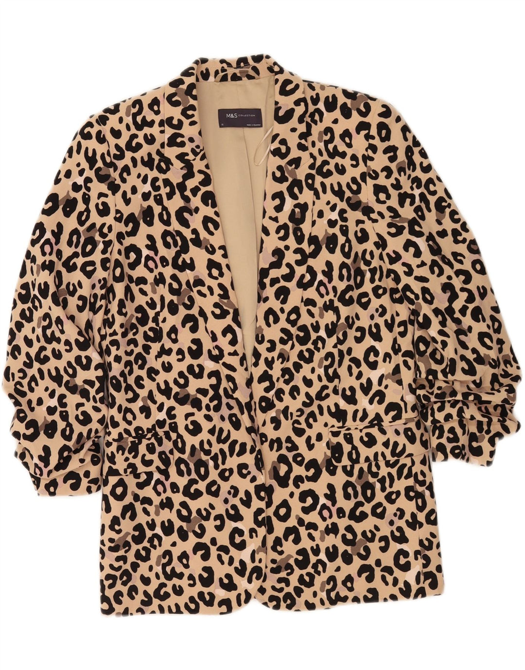 Marks & Spencer Damen-Blazer mit übergroßen 3/4-Ärmeln, Gr. 10, Größe S, Beige