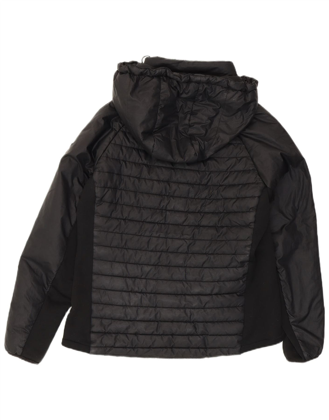 CALVIN KLEIN Womens Hooded Padded Jacket UK 14 Large Black Polyester