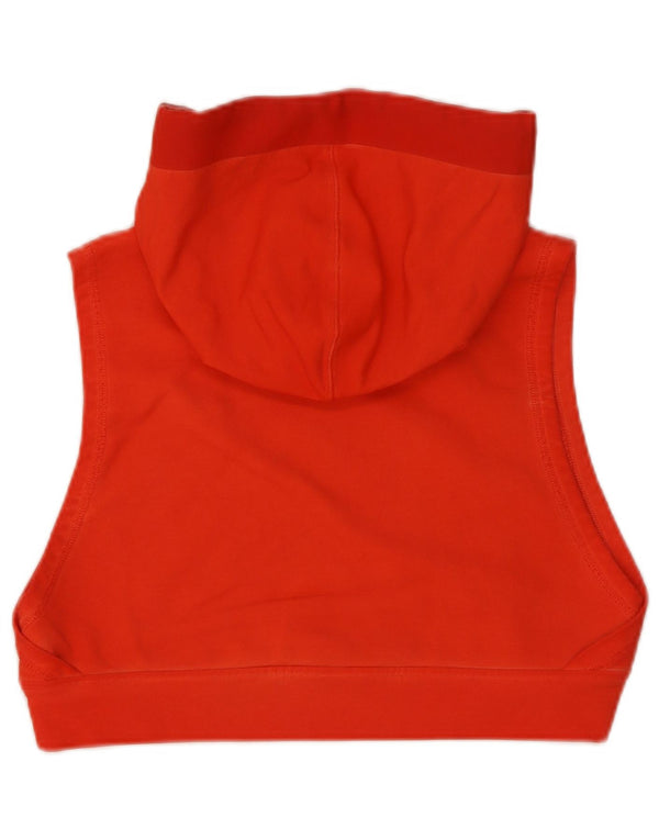 Reebok Damen Crop Graphic ärmelloser Kapuzenpullover UK 14 Large Orange