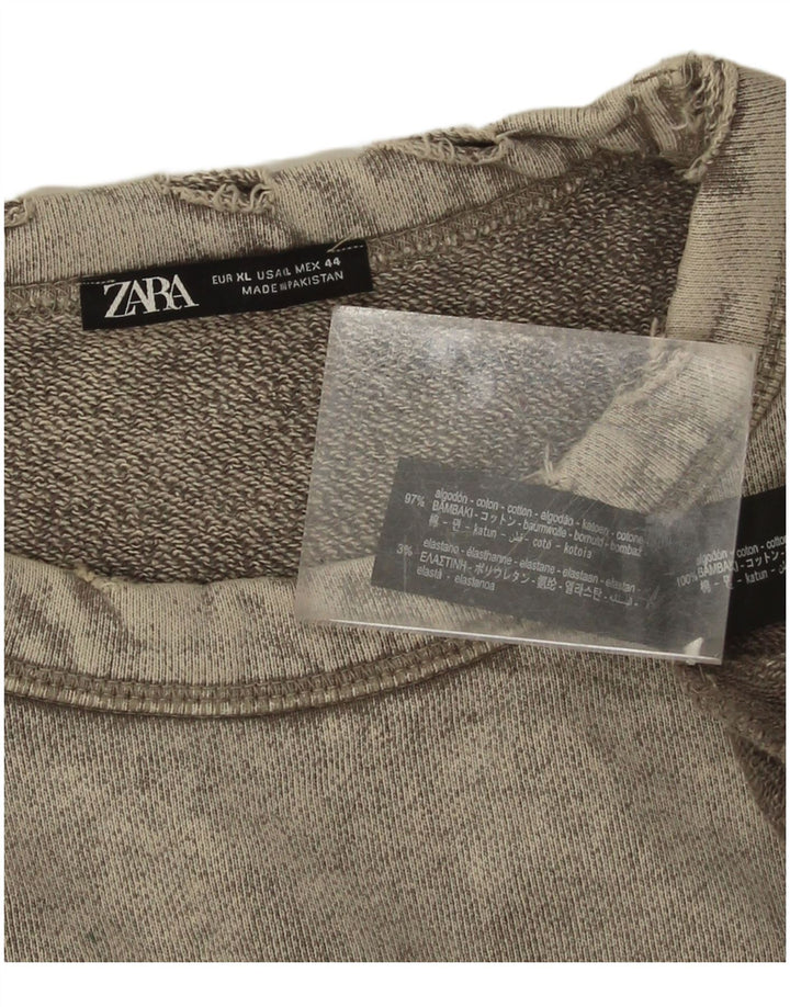 Zara Herren Sweatshirt Pullover XL Grau Baumwolle