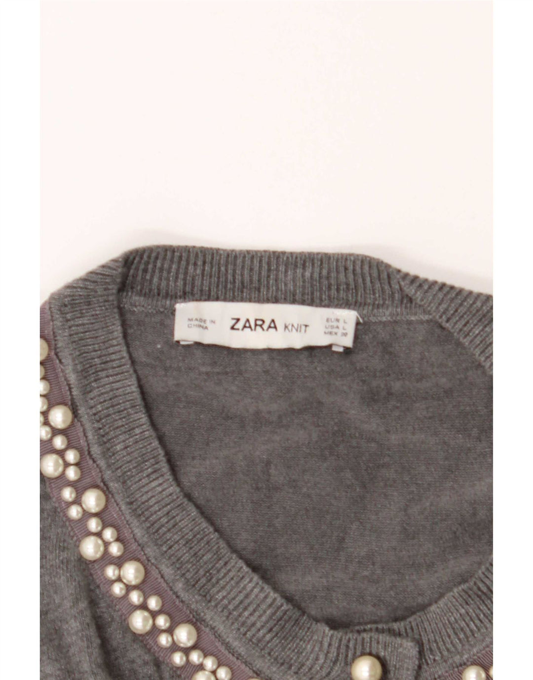 Zara Damen-Cardigan-Pullover UK 14 Large Grau