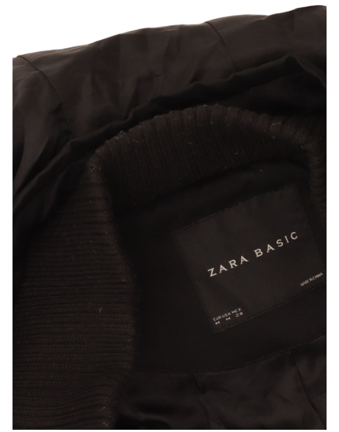 Zara Damen-Parka mit Kapuze, UK 12, mittelschwarz