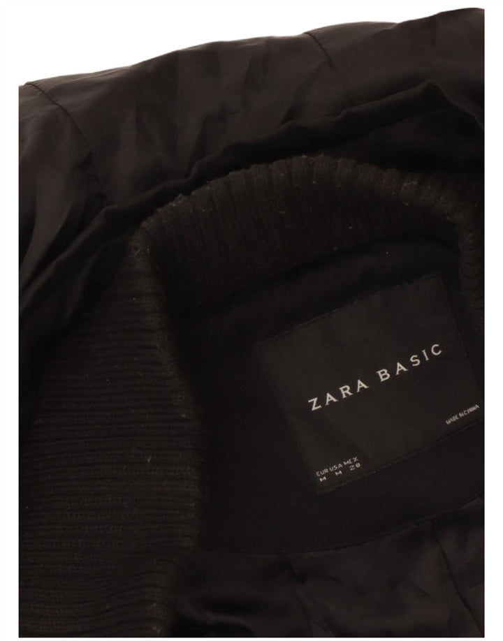 Zara Damen-Parka mit Kapuze, UK 12, mittelschwarz