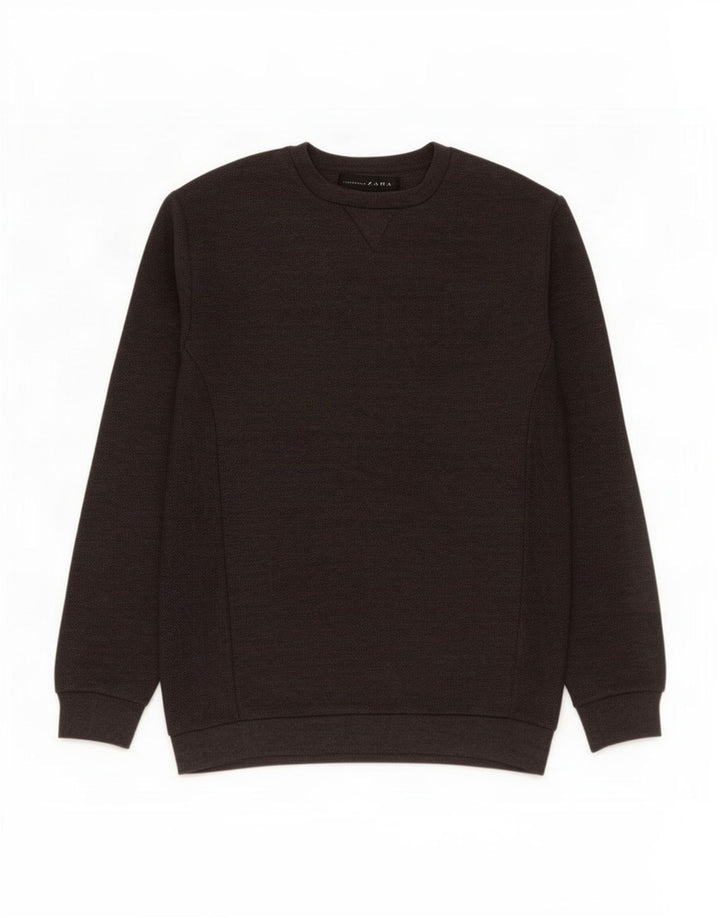 Zara Herren Sweatshirt Pullover Small Grau Polyester