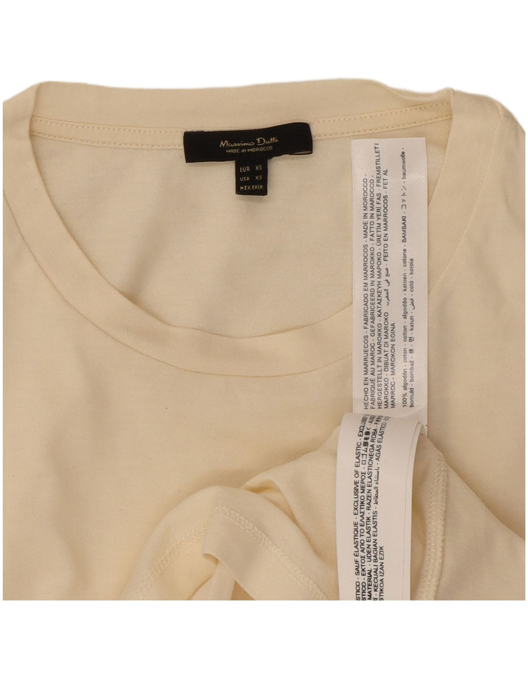 Massimo Dutti Damen Top Langarm UK 6 XS Weiße Baumwolle